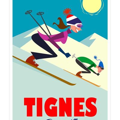 Affiche Ski à Val D'Isère 30x45