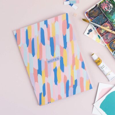 Multi-Coloured Brush Strokes A5 Notebook