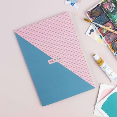 Two-Tone Teal and Pink A5 Notebook