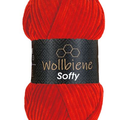 Wollbiene Softy red 09 chenille wool