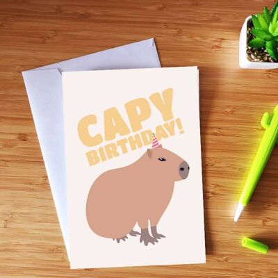 Capy Birthday Capybara Animal Card