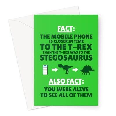Dad Dinosaur Old Fact Text Birthday Funny card