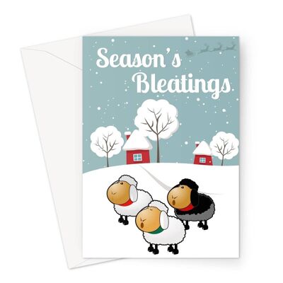 Season's Bleatings Funny Sheep Xmas Christmas Cute Animal