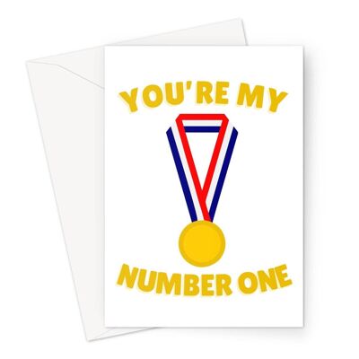 You're My Number One Anniversary Cute Gold Sports Olympics