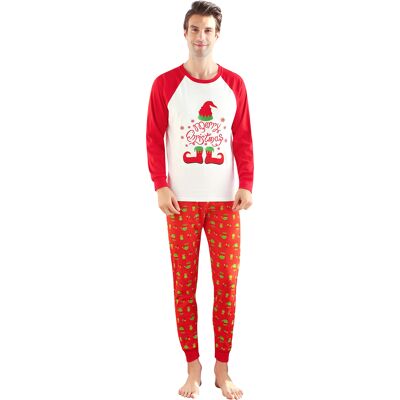 Adult Unisex Merry Red Green Pajama Set Cotton
