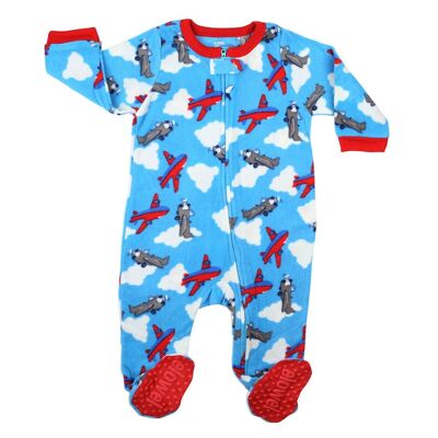 Airplane Boy's Footed Onesies Fleece Pyjama