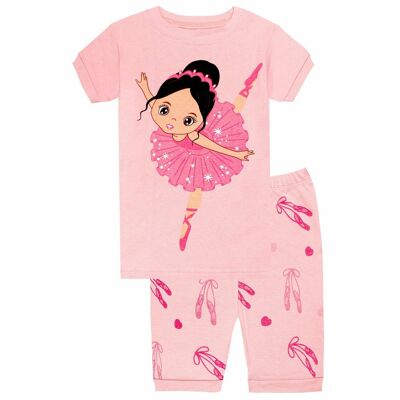 Ballerina Girl's Shorts 2 Piece Pyjamas Set Cotton