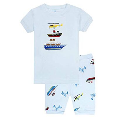 Boat Boys Shorts 2 Piece Pyjamas Set Cotton