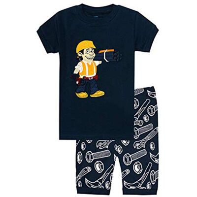 Builder Boys Shorts 2 Piece Pyjamas Set Cotton