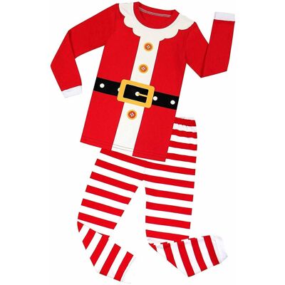 Christmas Unisex Red Santa Claus 2 Piece Pyjamas Set Cotton