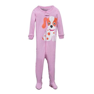 Dog Girl's Footed Onesies Cotton Pyjama