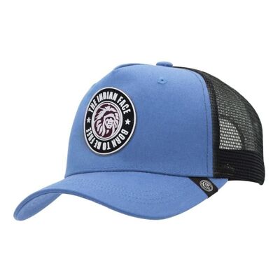 8433856070439 - Trucker Cap Born to be Free Blue The Indian Face for men and women