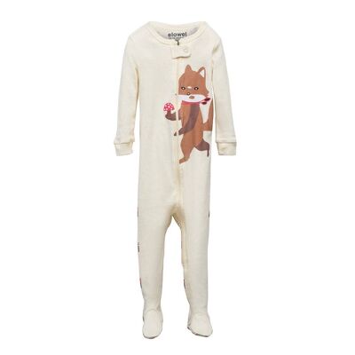 Fox Girl's Footed Onesies Cotton Pyjama