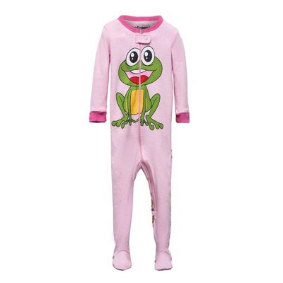 Frog Girl's Footed Onesies Cotton Pyjama