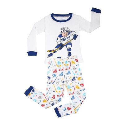 Hockey Player Boy's  2 Piece Pyjamas Set Cotton