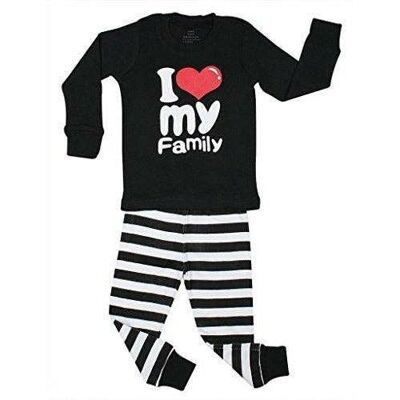 I Love My Family Girl's  2 Piece Pyjamas Set Cotton