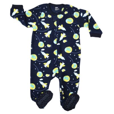 Space Rocket Boy's Footed Onesies Fleece Pyjama