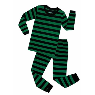 Striped Green and Black 2-Piece Pyjama