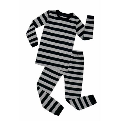 Striped Grey and Black 2-Piece Pyjama