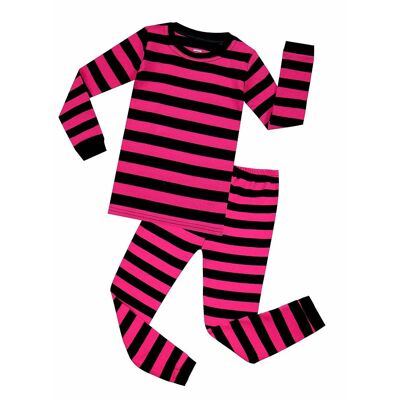 Striped Pink and Navy 2-Piece Pyjama