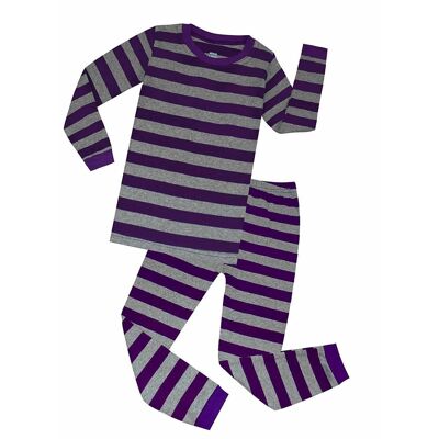 Striped Purple and Grey 2-Piece Pyjama