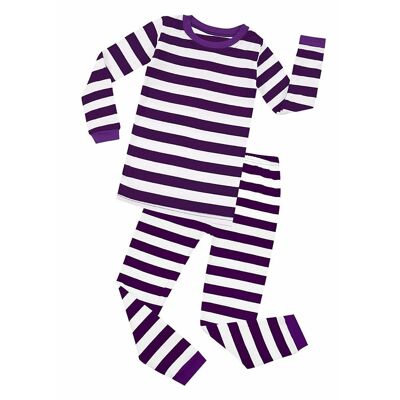 Striped Purple and White 2-Piece Pyjama