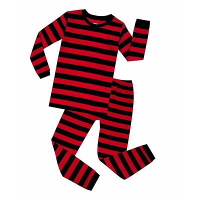 Striped Red and Black 2-Piece Pyjama
