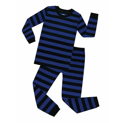 Striped Royal blue and Black 2-Piece Pyjama