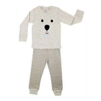 Teddy Bear Face Girl's  2 Piece Pyjamas Set Cotton