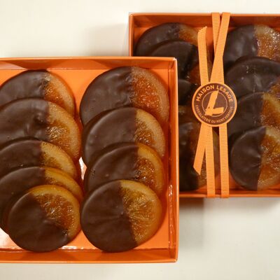 Box Slices of candied oranges and chocolate 150g