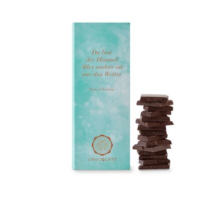 "Tu sei il cielo, tutto il resto è solo il tempo" CHOCQLATE cioccolato biologico 50% cacao