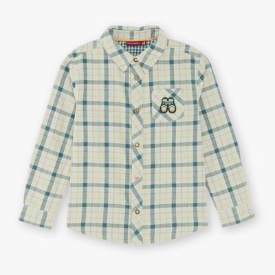 Chemise verte à carreaux  5+