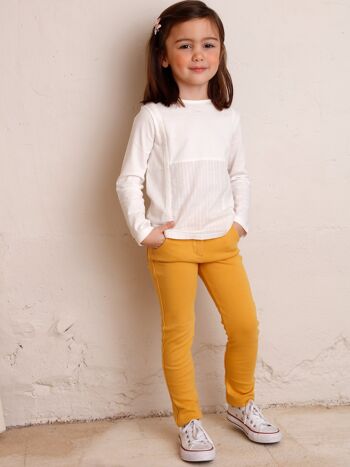 Pantalon jaune maille milano enfant fille 1