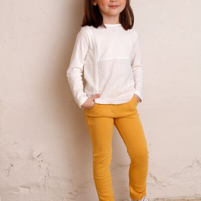 Pantalon jaune maille milano enfant fille