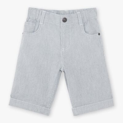 Bermuda gris à rayures enfant garçon  5+