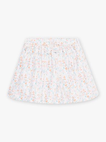 Jupe rose satin imprimé fleuri enfant fille 1