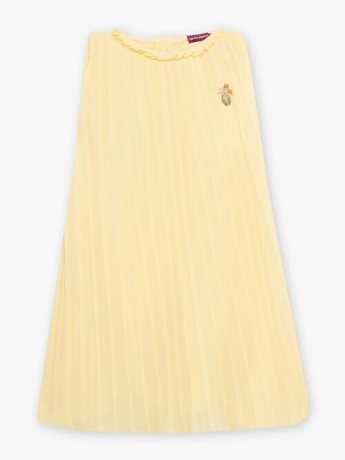Robe en mousseline plissée jaune soleil bébé fille  5+