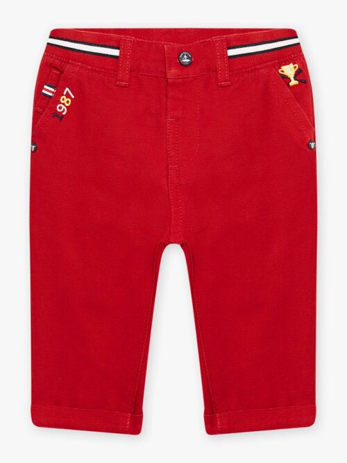 Pantalon rouge à taille élastiquée bébé garçon