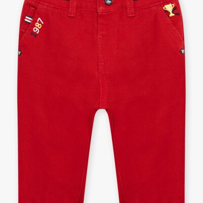 Pantalon rouge à taille élastiquée bébé garçon