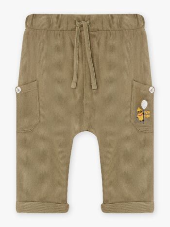 Pantalon vert kaki à poches bébé garçon 1