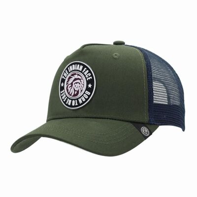 8433856070491 - Trucker Cap Born to be Free Green The Indian Face for men and women