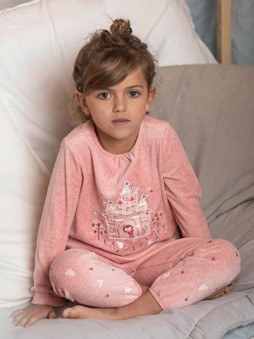Pyjama jersey princesse et son château enchanté enfant fille