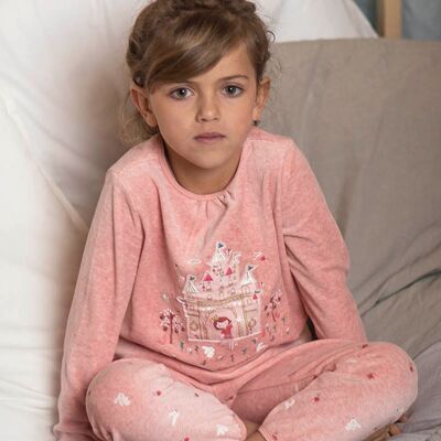 Pyjama jersey princesse et son château enchanté enfant fille  5+