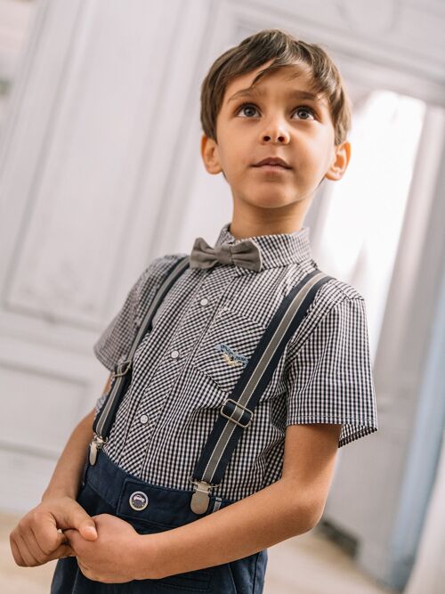 Chemise bleue à carreaux enfant garçon 2A