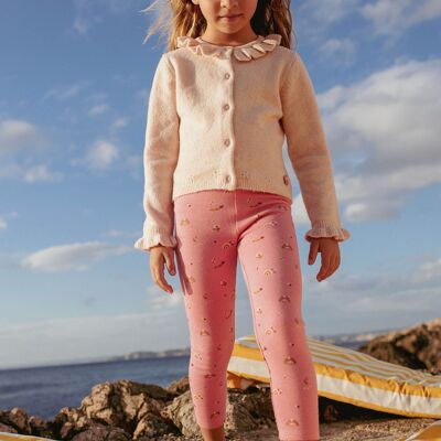 Legging en molleton rose imprimé arc-en-ciel enfant fille 2A/3A