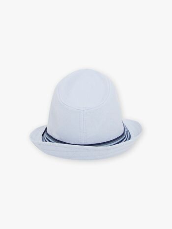 Chapeau bleu clair bande fantaisie contrastée enfant garçon 2