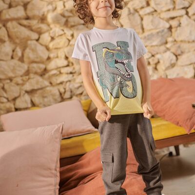 Pantalon multi-poches gris enfant garçon