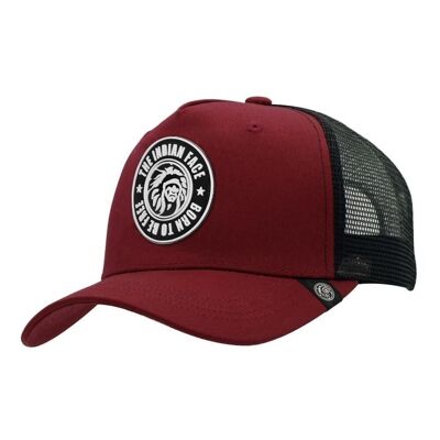 8433856070507 - Trucker Cap Born to be Free Red The Indian Face for men and women