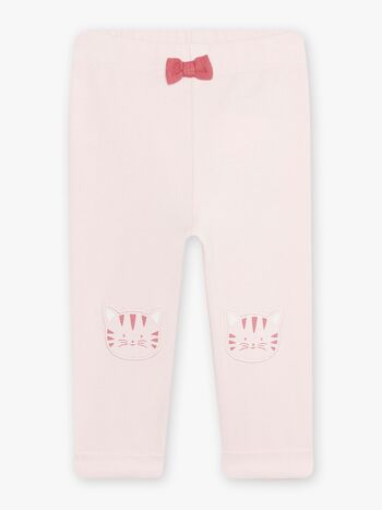 Legging rose pâle motifs tigres bébé fille  6M 1