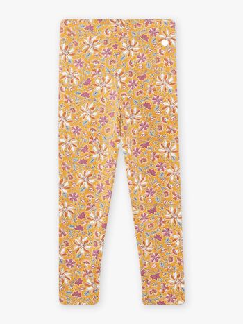 Legging jaune moutarde à imprimé fleuri enfant fille 2A/3A 3